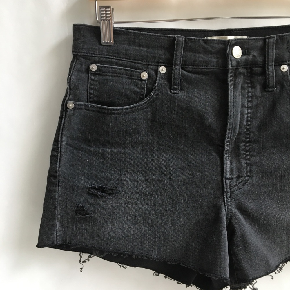 Madewell The Perfect Jean Short Ripped Edition in Underwood Wash Black Size 30 - Picture 4 of 17
